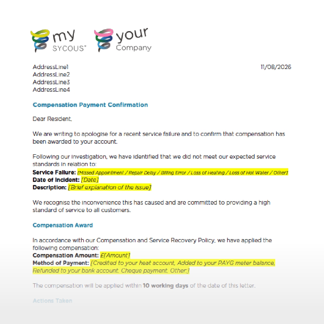 Compensation Payment Confirmation