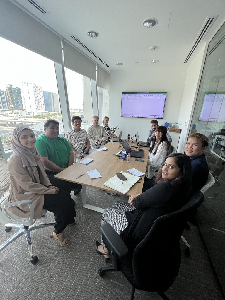 Zenner team in Dubai offices with Ruby and Josh